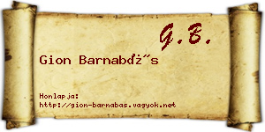 Gion Barnabás névjegykártya